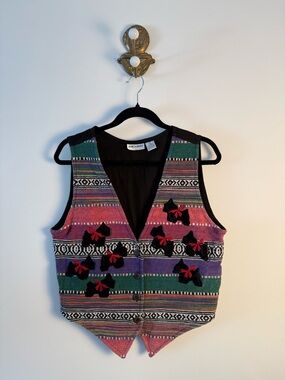 Vintage tapestry vest with Scottie dogs